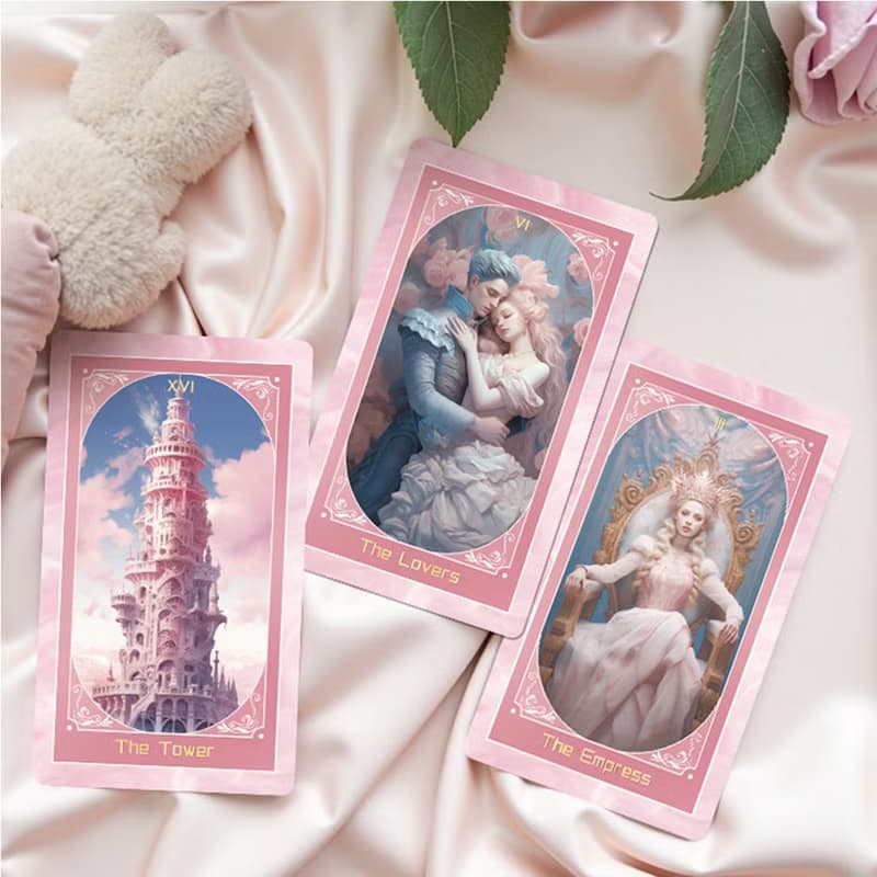 粉色之戀塔羅牌tarot 韋特系新手78張卡牌初學者桌游