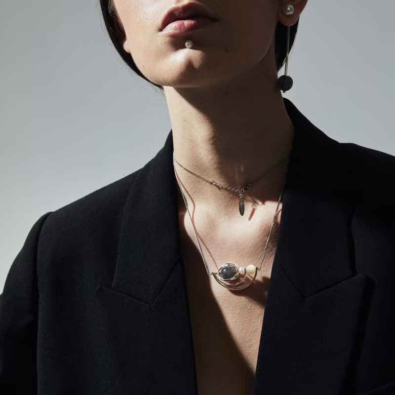 海潮拉長石珍珠項鍊 Tidal labradorite pearl necklace