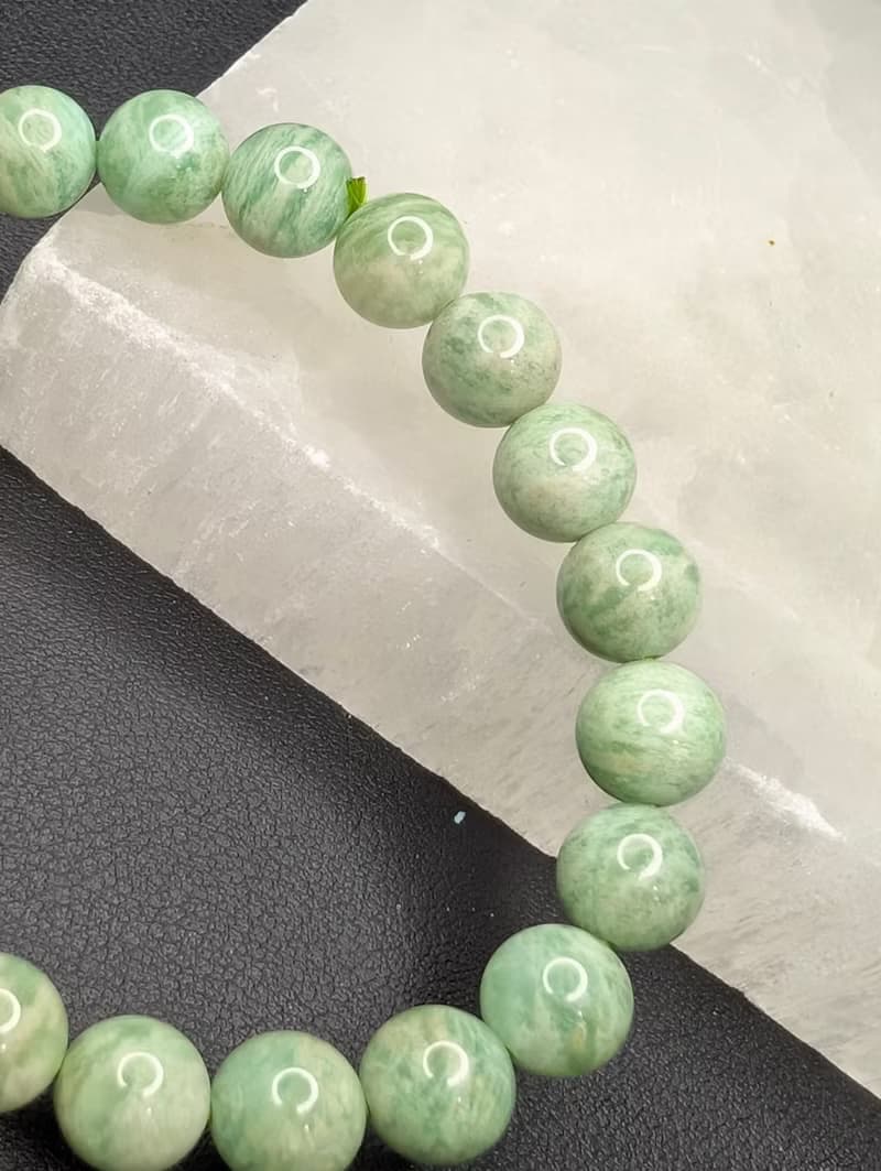 罕有綠色天河石 手串 手鍊 天然水晶 水晶手串 8.5mm 水晶手鍊