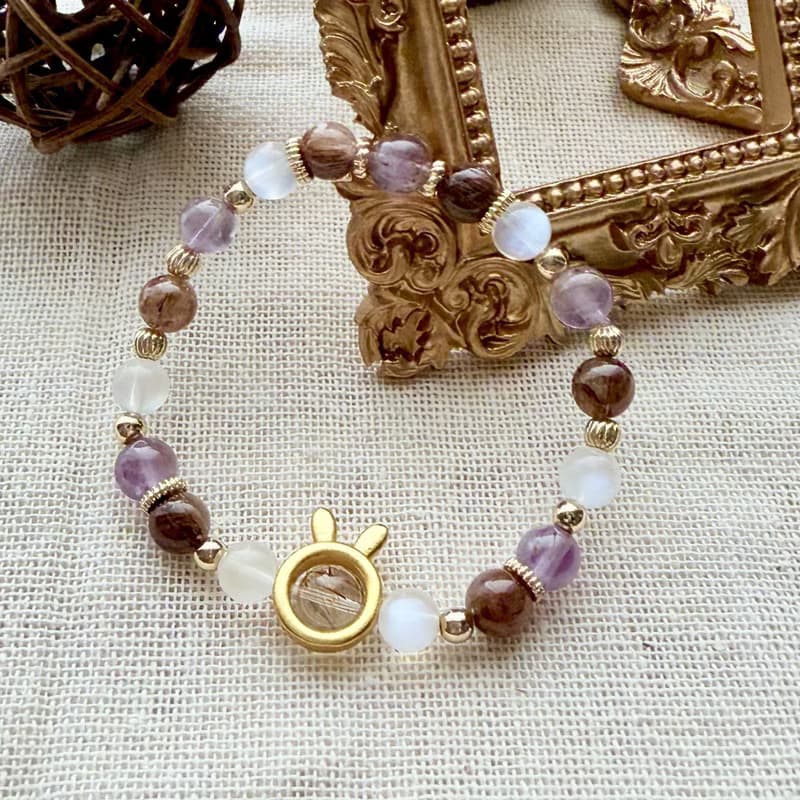 靈光之瞳手鍊・黑金超七、紫鈦晶、藍月光、銅髮晶