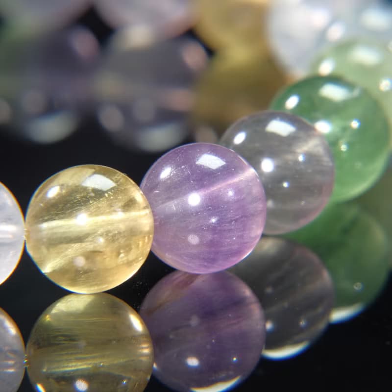 彩虹拉絲螢石│10mm 水晶手鍊 學業運智慧之石 平衡脈輪 開運脈輪