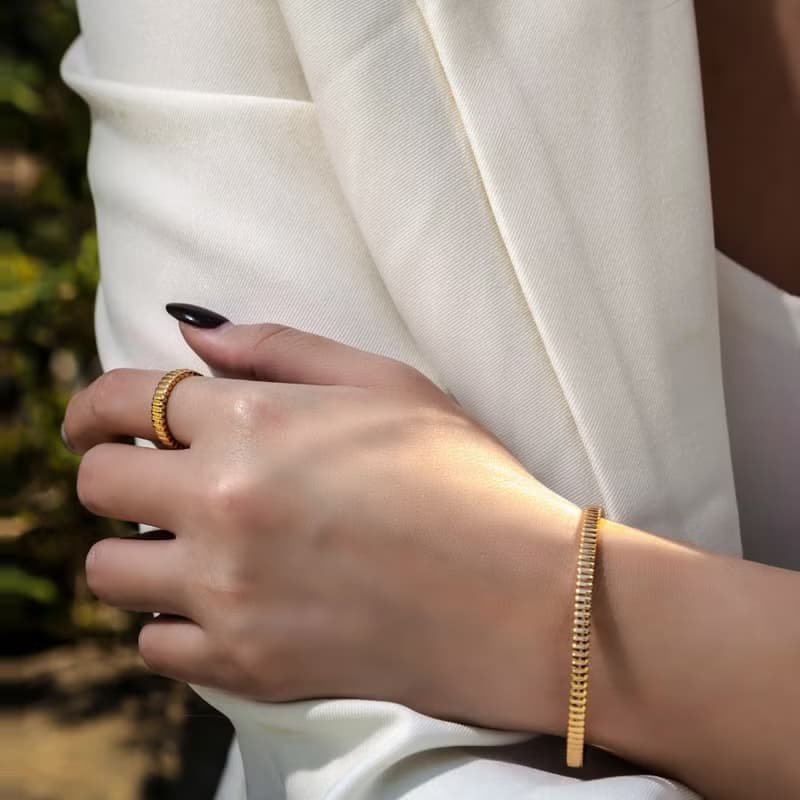 Strip 精緻條紋手鐲 | 純銀 | 免運 | Belinda輕珠寶