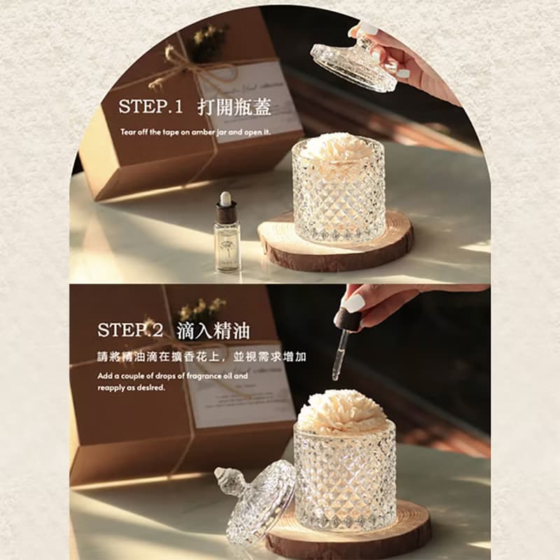 經典玫瑰香氛擴香水晶禮盒 (贈送15ml香氛油)