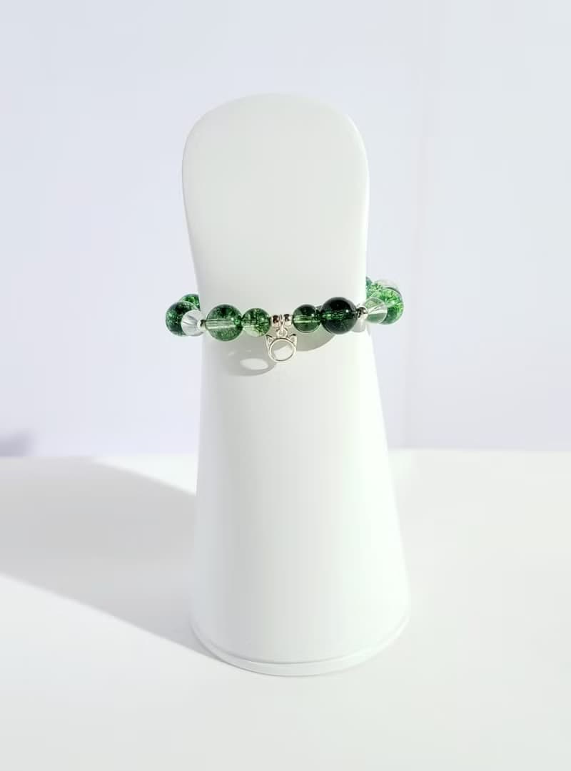 清新氣質 - 天然綠幽靈/白水晶手鍊