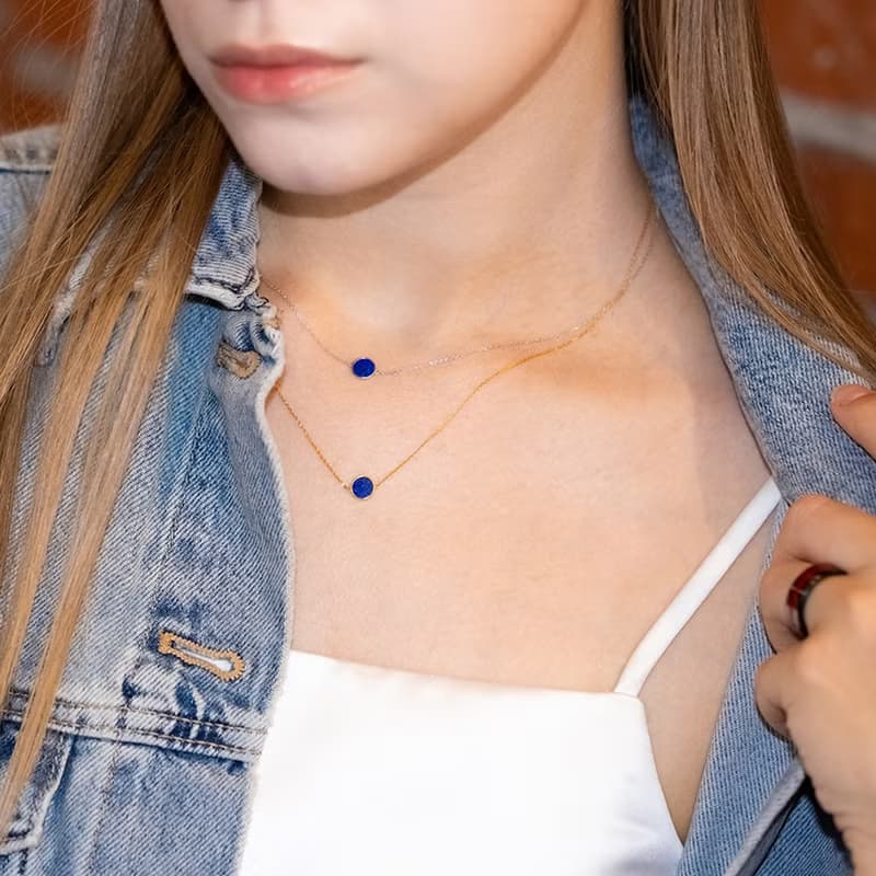 ROCA MINI ROUND LAPIS LAZULI NECKLACE_GOLD