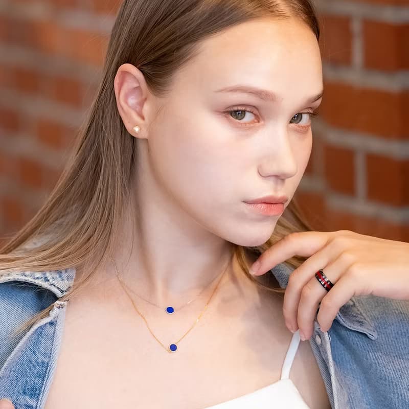 ROCA MINI ROUND LAPIS LAZULI NECKLACE_GOLD
