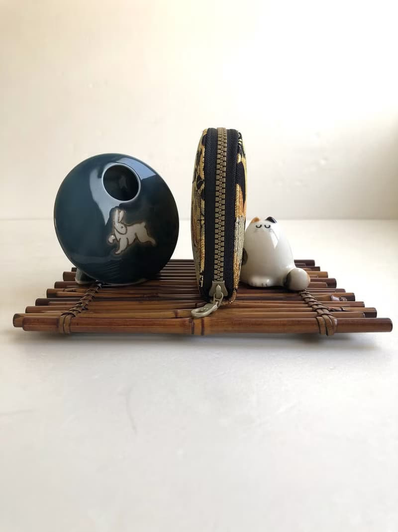 京西陣金襴錦織【旋飛翔鶴圖】-長夾/皮夾/零錢/