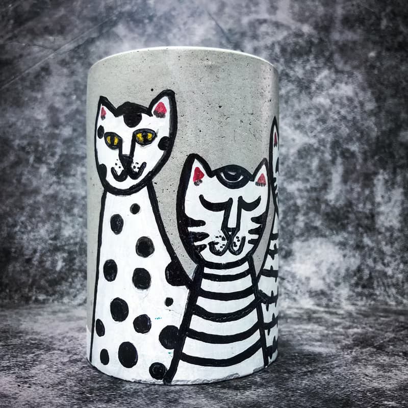 水泥製 花盆 燭台 刀插 餐具 筆筒 DIY 200ml 畢業禮