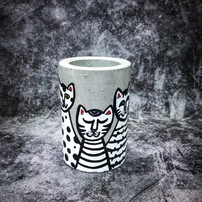 水泥製 花盆 燭台 刀插 餐具 筆筒 DIY 200ml 畢業禮