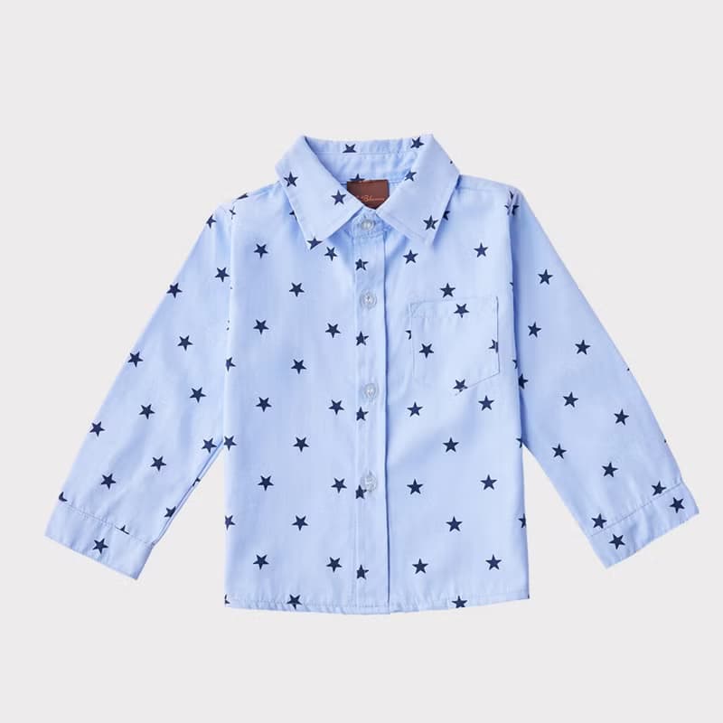 Academy系列星星長袖襯衫背心灰褲三件組