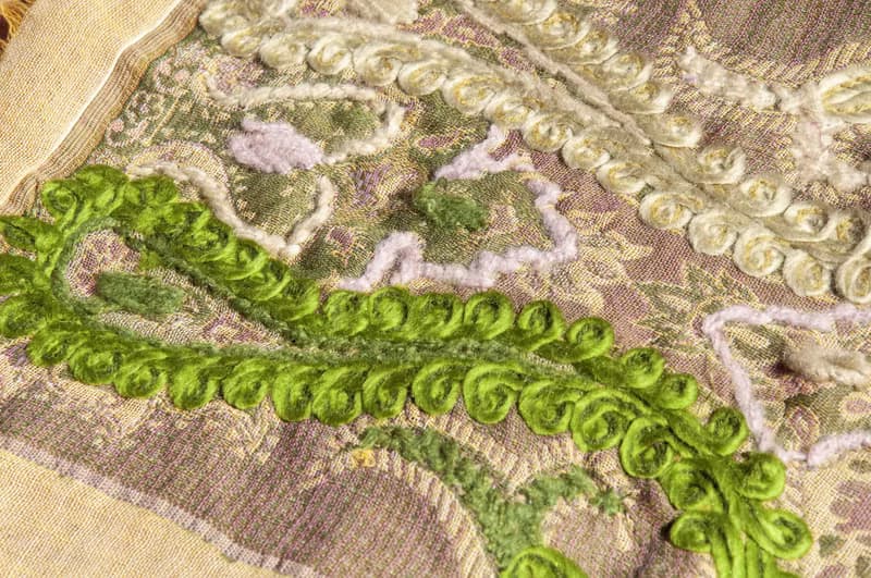 喀什米爾Cashmere/水煮羊毛披肩/針織圍巾/刺繡圍巾/羊絨披巾-花