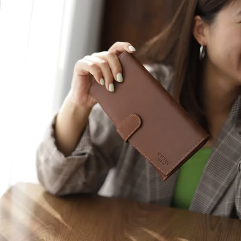 【24hr快速出貨】時尚流線設計真皮長夾-071850 六色 母錢包 長夾