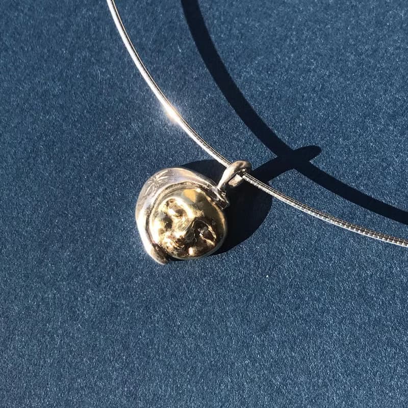 925銀 黃銅 日月同輝項鍊