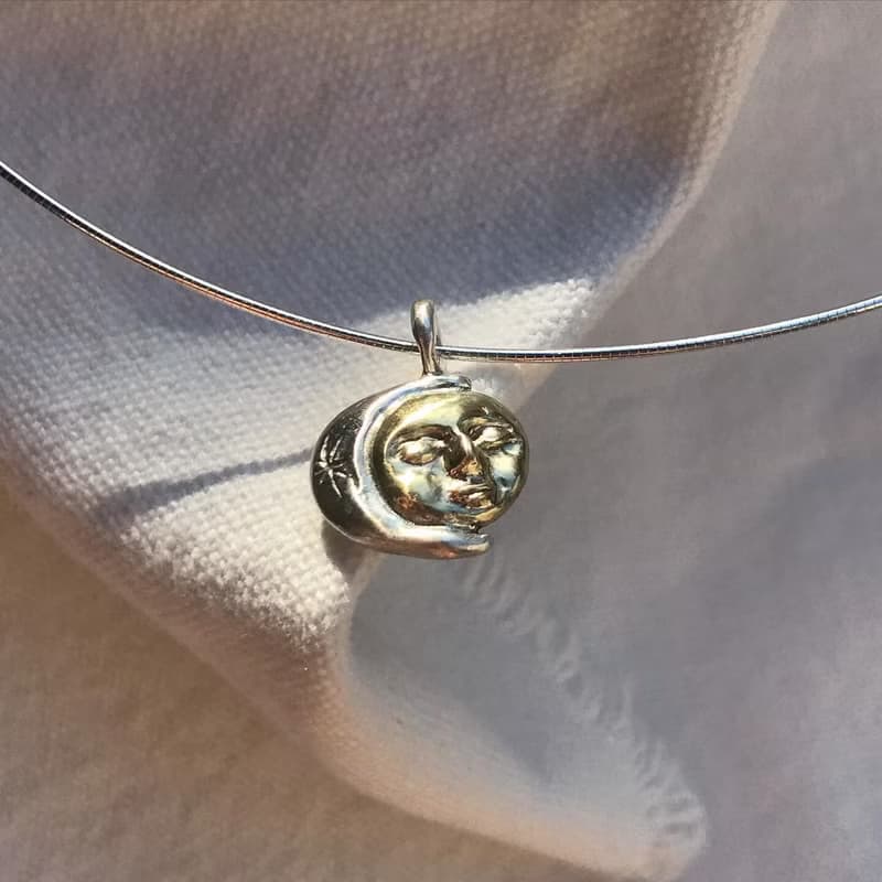 925銀 黃銅 日月同輝項鍊