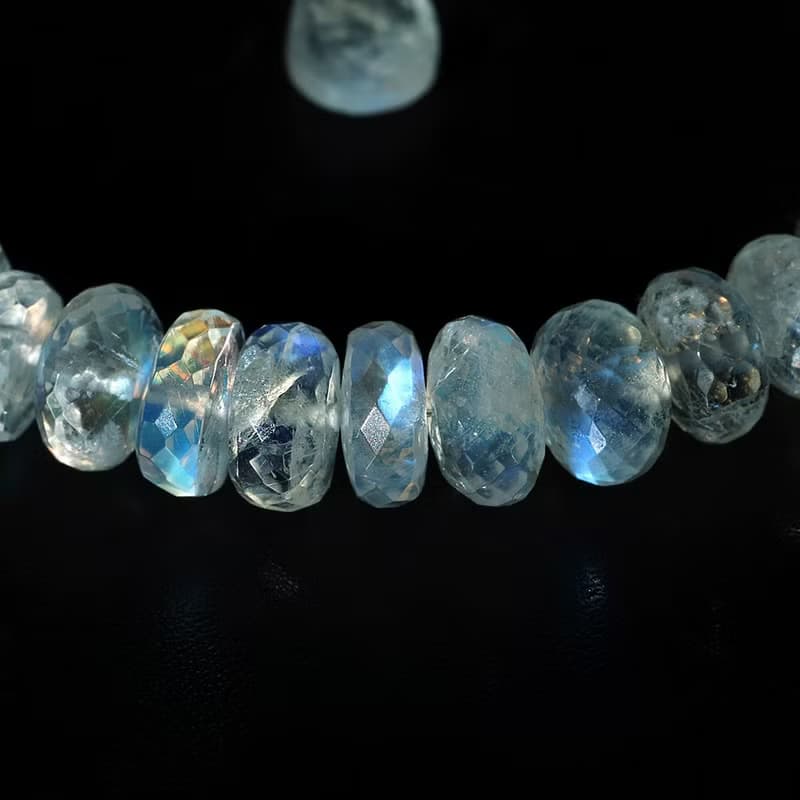 AA Rainbow Moonstone 925 Silver Bracelet Natural Gemstone Birthstone