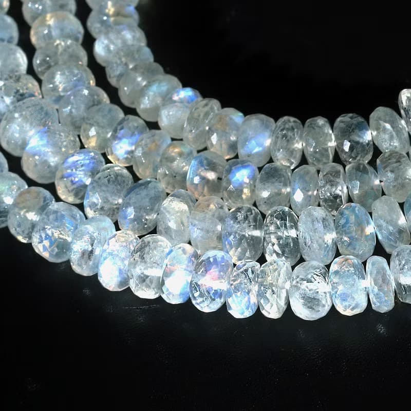 AA Rainbow Moonstone 925 Silver Bracelet Natural Gemstone Birthstone