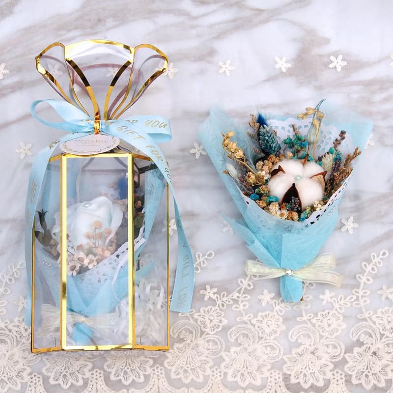 迷你乾燥花束禮盒(大)-寧靜藍 生日禮物