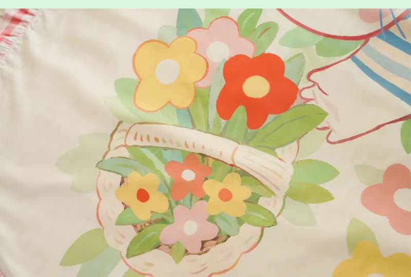 小兔子嗡嗡 四件套 80s復古昭和 童趣可愛 格子純棉 禮物床品