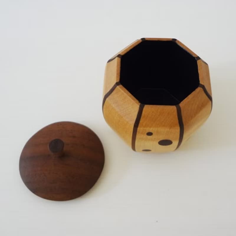 八角南瓜型縞茶器　メープル