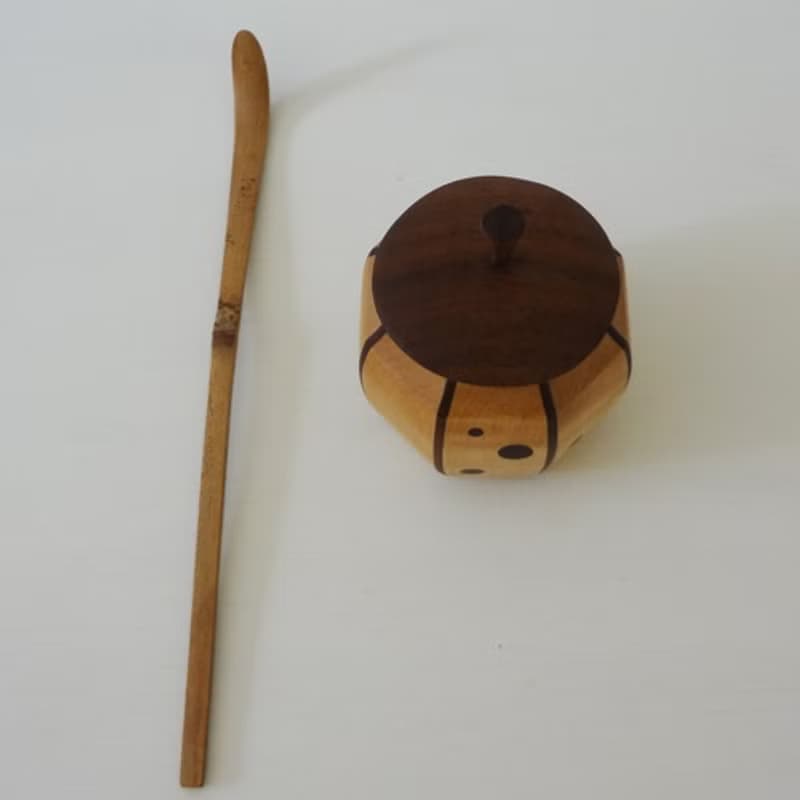 八角南瓜型縞茶器　メープル
