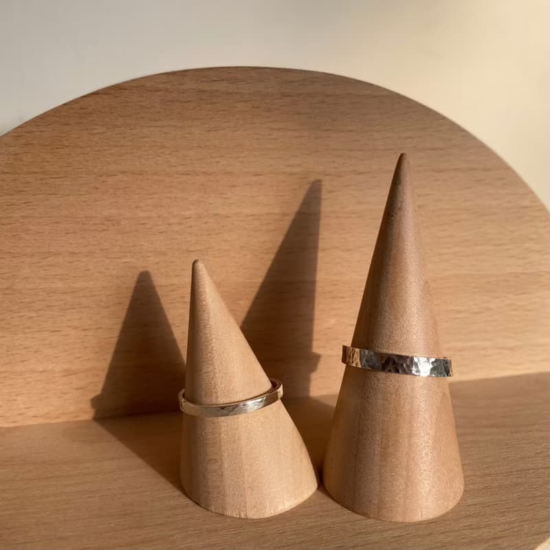 鍛敲水波 925 純銀戒