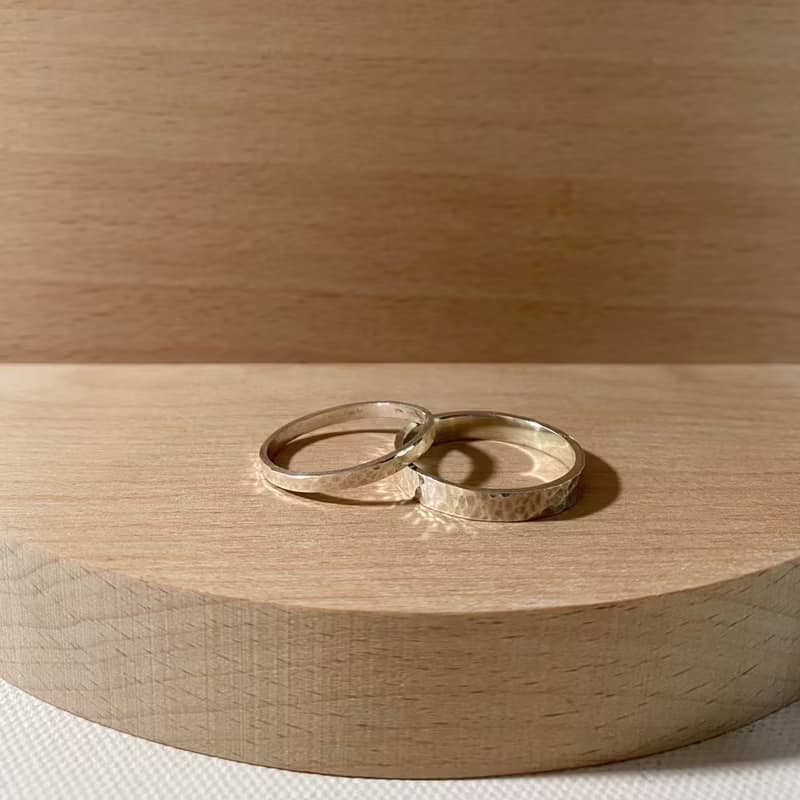 鍛敲水波 925 純銀戒