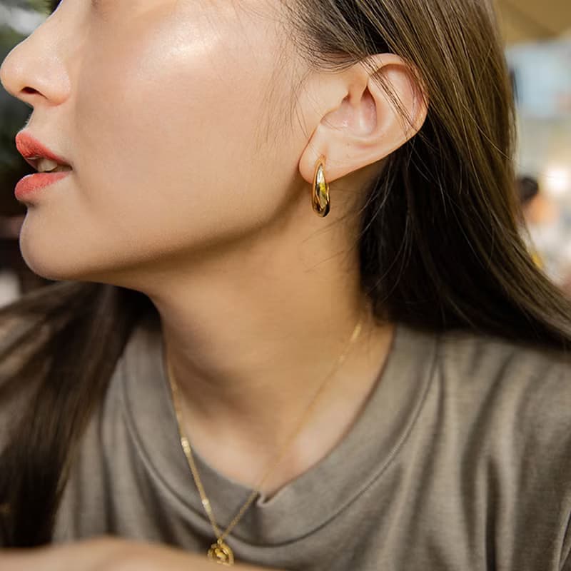 Hoop Earrings 黃銅鍍18K金 圈圈 圈型耳環 生日 情人節 禮物推薦