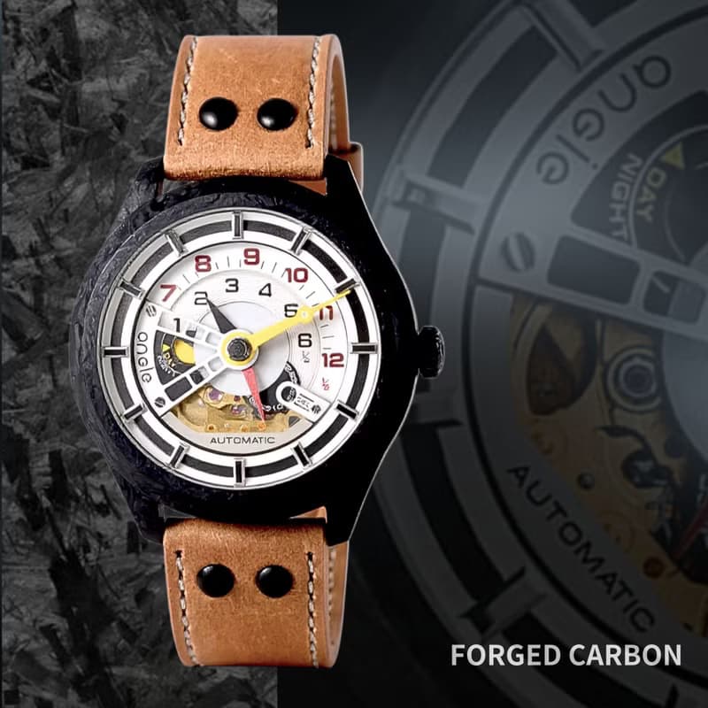 鍛造碳纖 皮帶款 卡其色