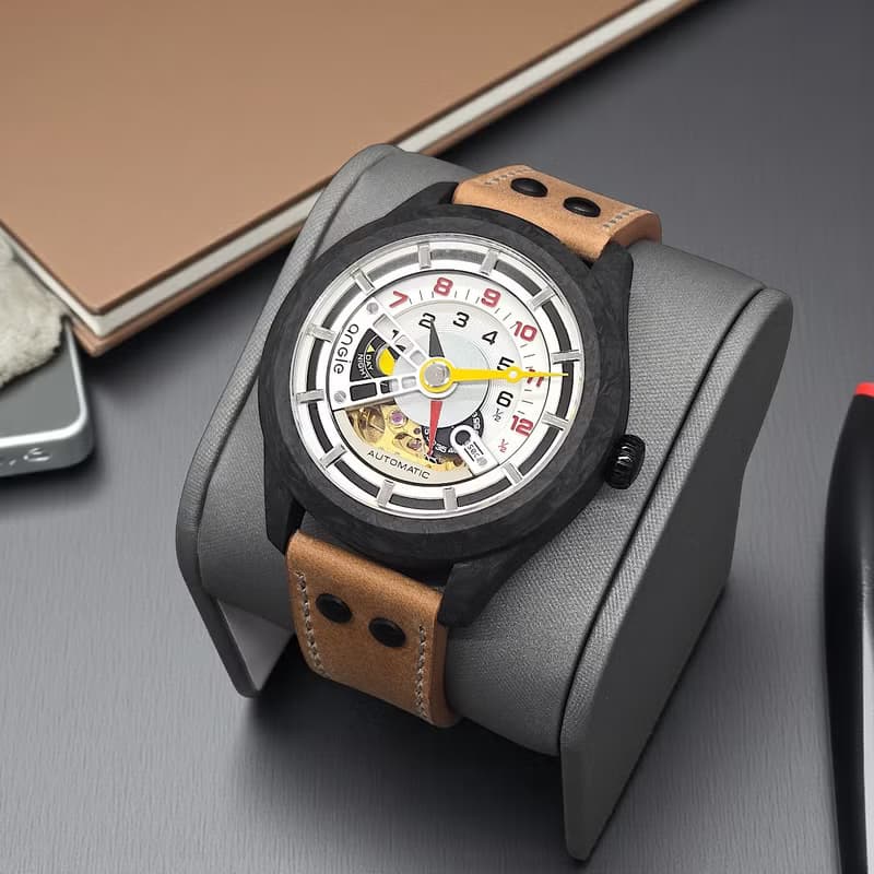 鍛造碳纖 皮帶款 卡其色