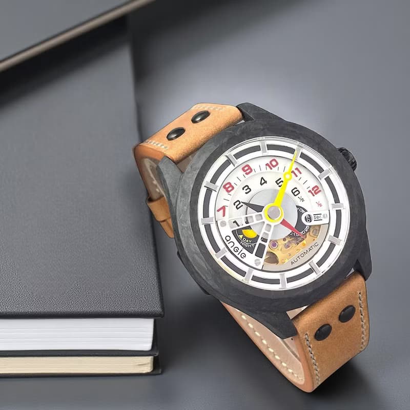 鍛造碳纖 皮帶款 卡其色