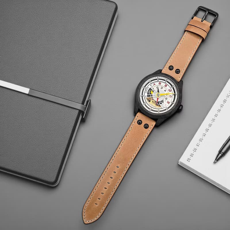 鍛造碳纖 皮帶款 卡其色