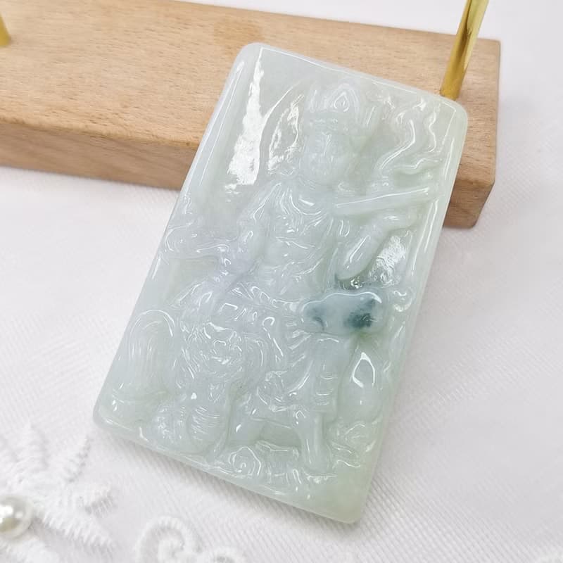 細料溫潤普賢菩薩吊墜 生肖龍蛇守護神 | 天然緬甸玉A貨翡翠