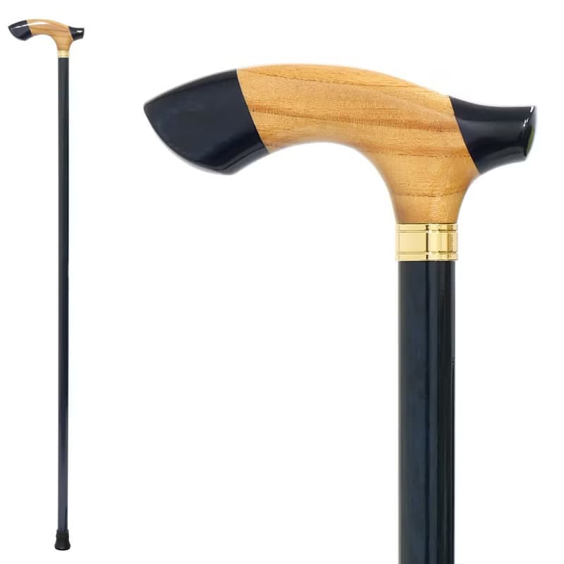 Kumiki Temoto Cane Oak/Zelkova/Oak Deep Navy Natural Wood Single Stick