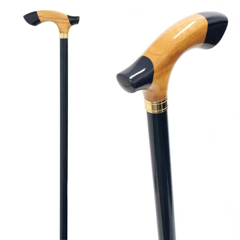 Kumiki Temoto Cane Oak/Zelkova/Oak Deep Navy Natural Wood Single Stick