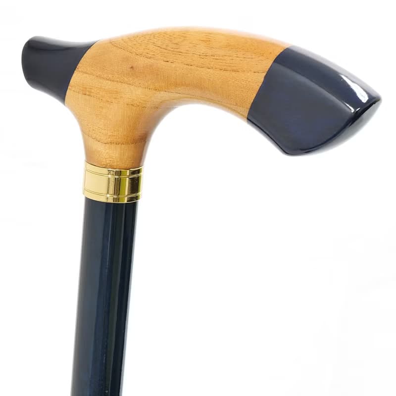 Kumiki Temoto Cane Oak/Zelkova/Oak Deep Navy Natural Wood Single Stick