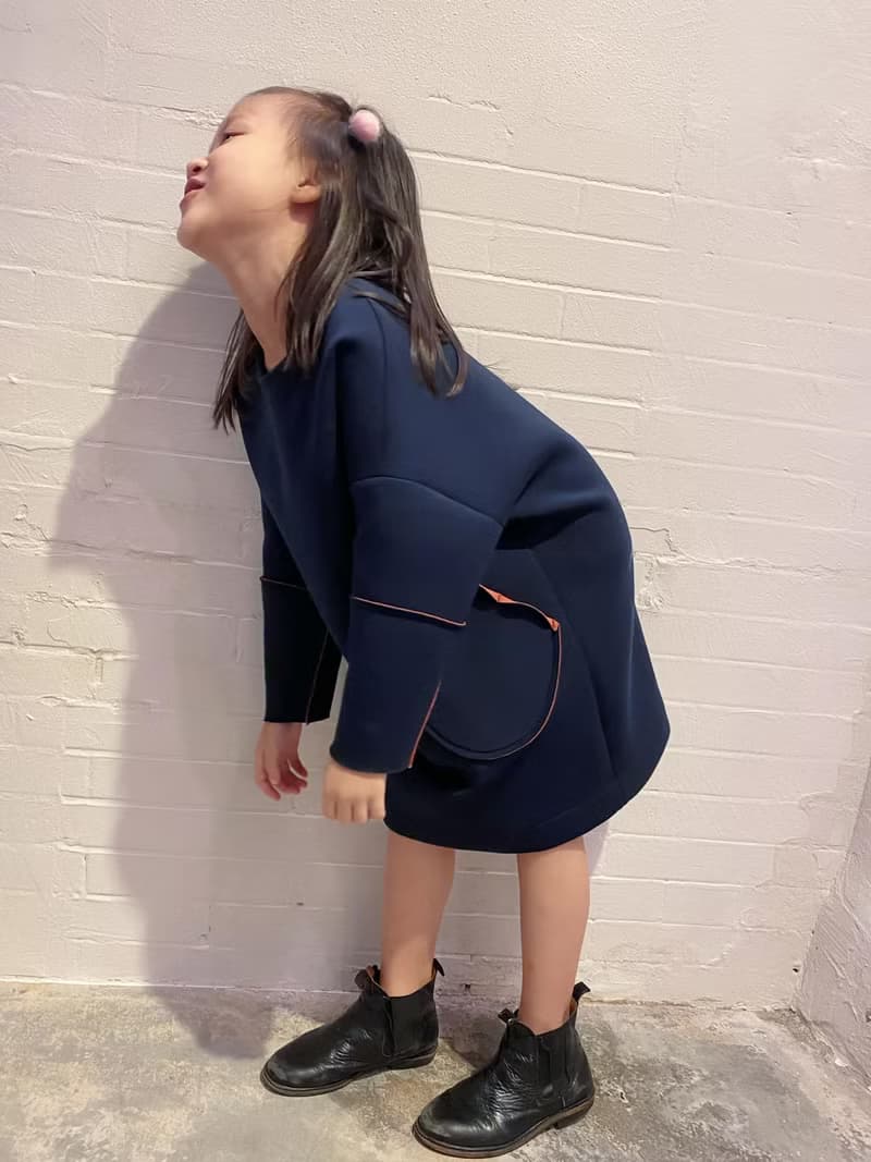 溫暖妳的手配色洋裝(藍)
