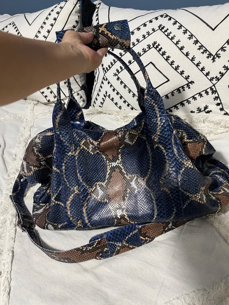 Snakeskin Weekender Duffle Bag Leather Weekender Bag Snakeskin Travel Bag