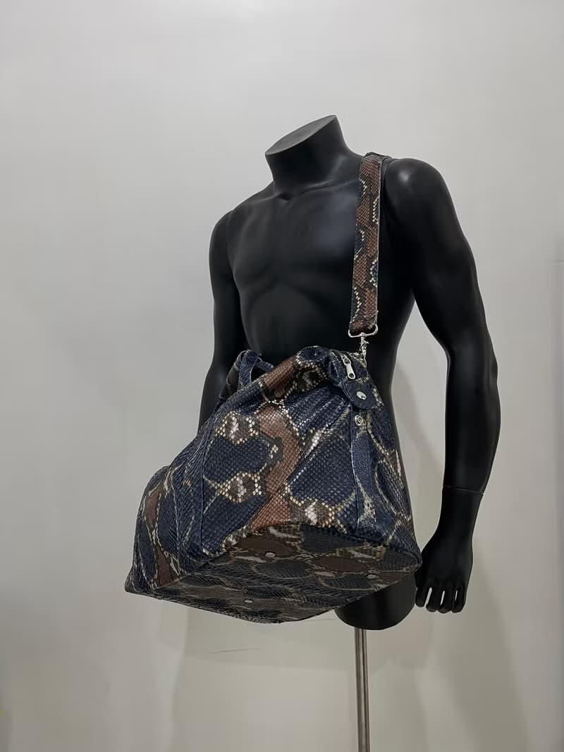 Snakeskin Weekender Duffle Bag Leather Weekender Bag Snakeskin Travel Bag