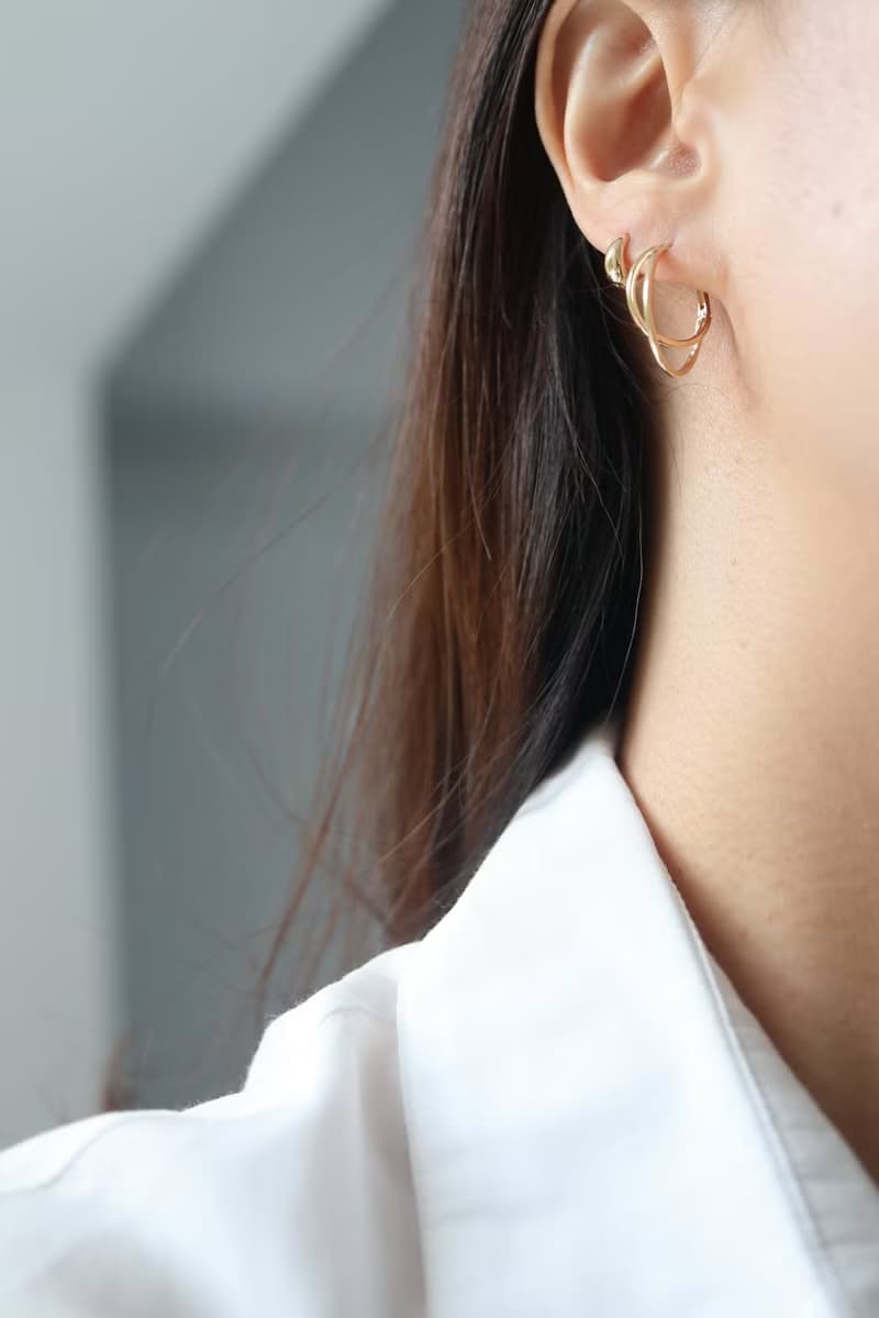 14K 雙圓造型耳扣耳環