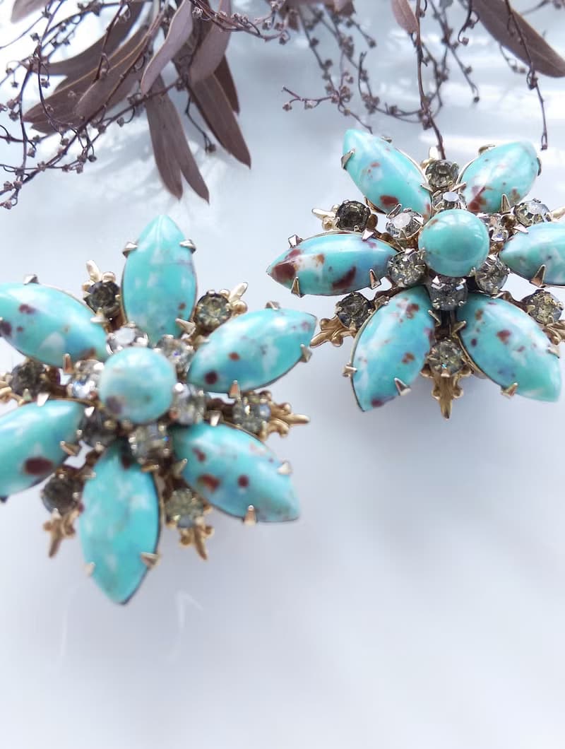 【西洋古董飾品 】花形 唯美古典 夾式耳環