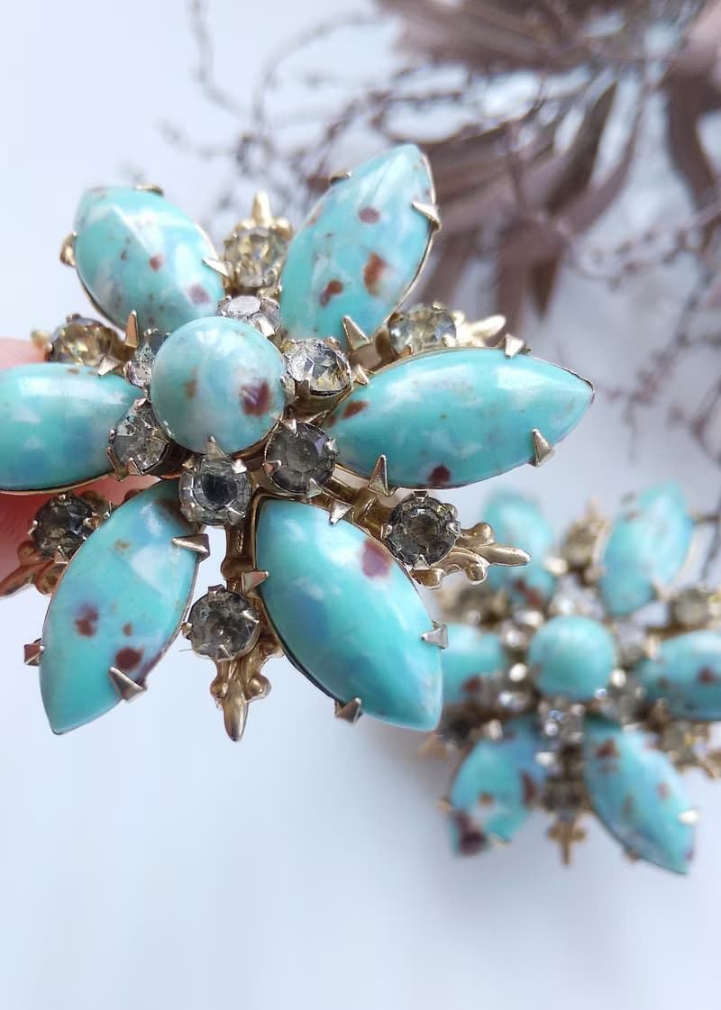 【西洋古董飾品 】花形 唯美古典 夾式耳環