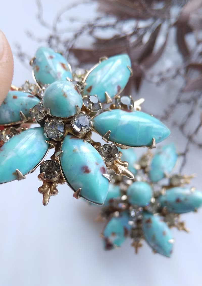 【西洋古董飾品 】花形 唯美古典 夾式耳環