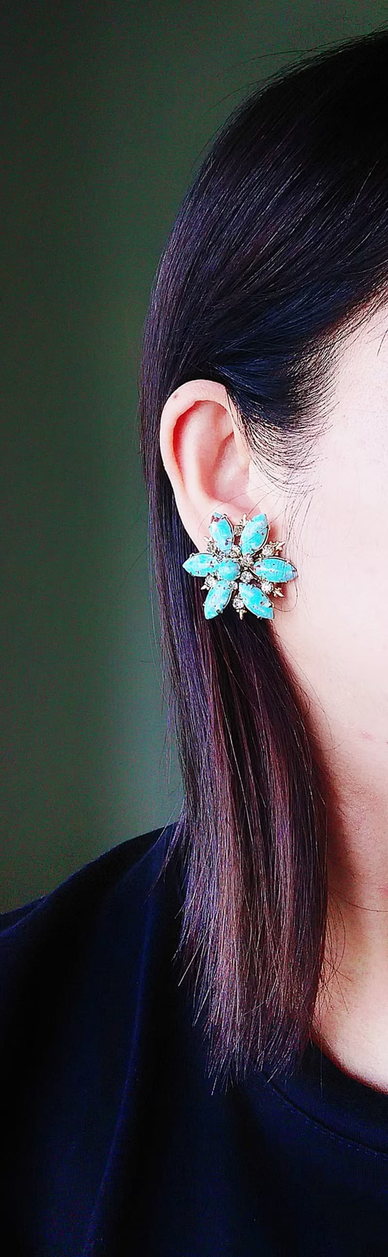 【西洋古董飾品 】花形 唯美古典 夾式耳環