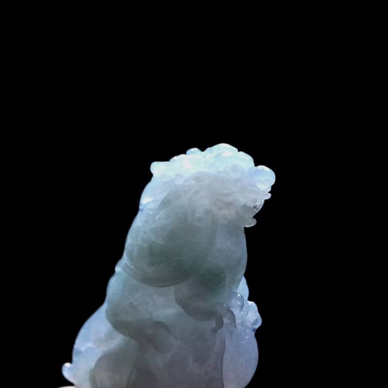 冰種翡翠精雕龍龜 | 天然緬甸玉翡翠A貨 | 送禮