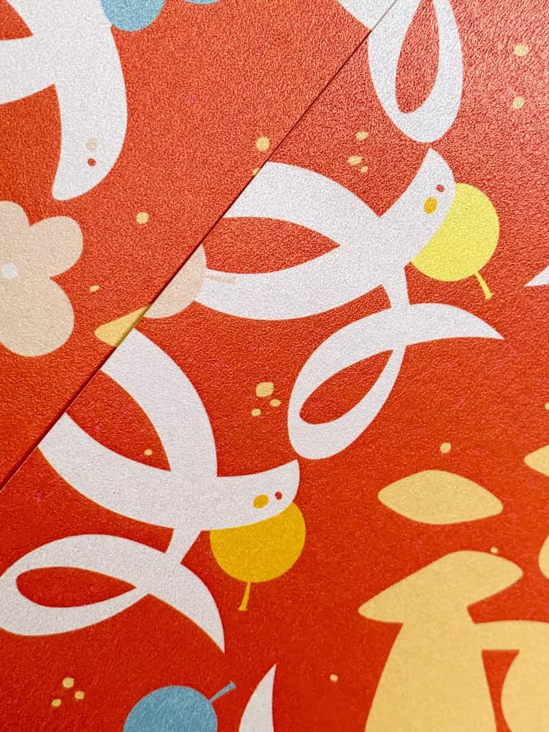 蛇年春聯明信片 2入組  福字 吉字斗方 蛇年紅包春聯