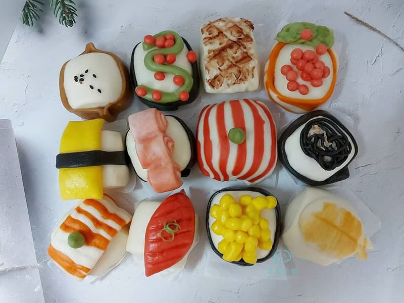 壽司饅頭 收涎饅頭 幼稚園 慶生 生日饅頭 牛奶饅頭 造型饅頭
