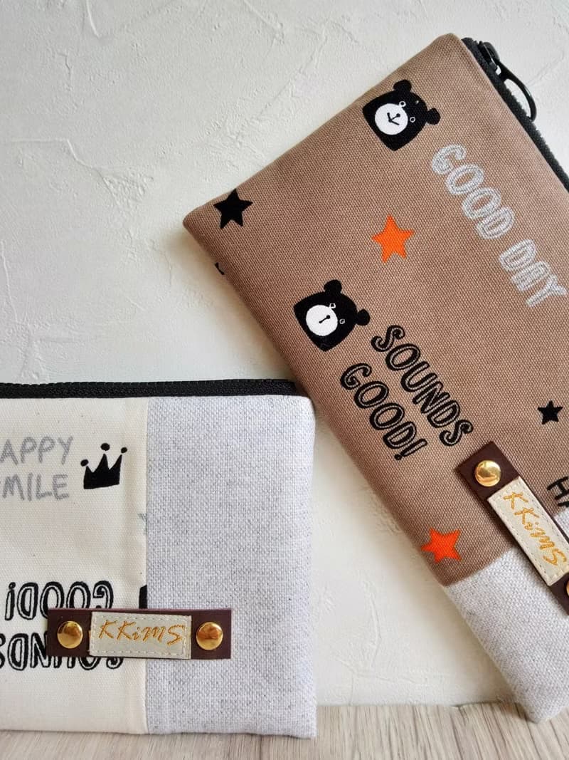 【FAW/萬用長夾(中)】幸運小熊 法國銀蔥 內有隔層!