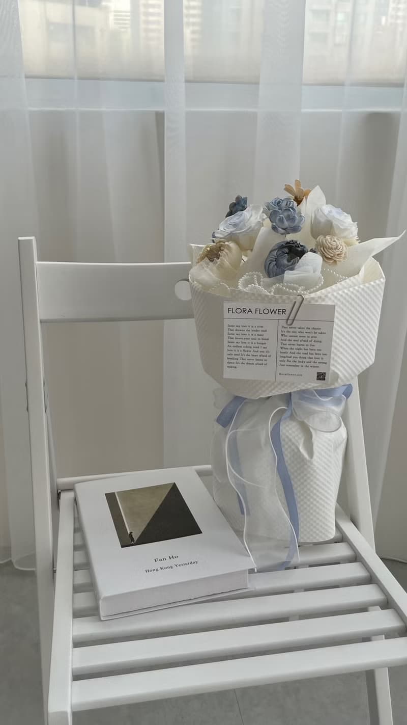 Flora Flower韓系乾燥永生花束-薄荷色的週日