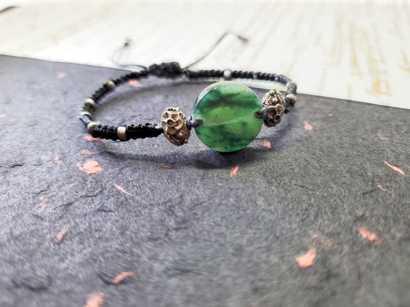 【親翠】天然翡翠 雲意境老藍水無事牌手繩 畢業禮物 個性風