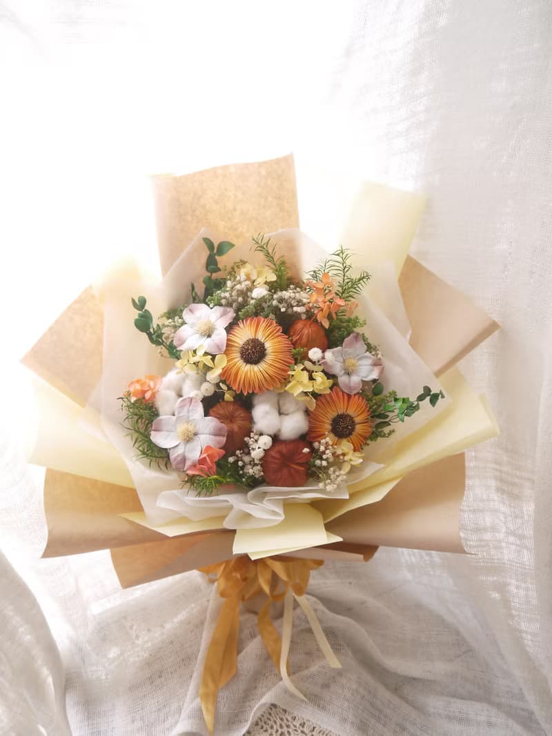 青春陽光(大) .黃色系.乾燥花.索拉花.永生花.情人節.畢業花束